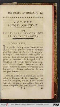 Lettre Vingt - Neuvième