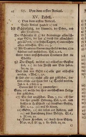 XV. Tabell. Von dem ersten Articul. - Fr. über die 15te Tab. vom 1. Articul.