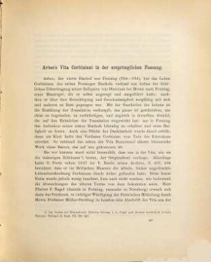Arbeo's Vita Corbiniani in der ursprünglichen Fassung