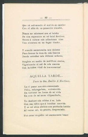 Aquella tarde... : Para la Sta. Emilia A Martinez