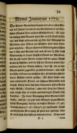Monat Januarius 1772.