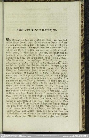 Von den Decimalbrüchen