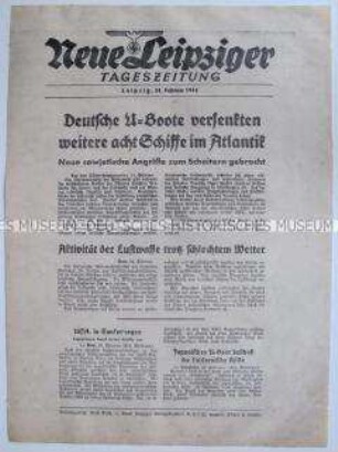 Extrablatt der "Neuen Leipziger Tageszeitung" zum U-Boot-Krieg.