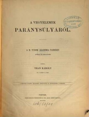 A Magyar Tudományos Akadémia évkönyvei. 11. 1863/69 (1869)