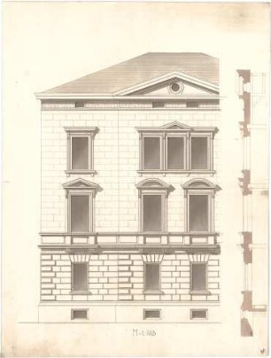 Fischer, Theodor; Studienarbeiten - Gebäude (Ansicht, Schnitt)