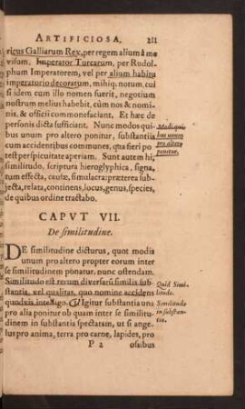 Caput VII. De similitudine.