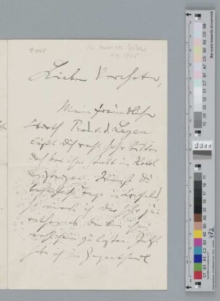 Brief an Hans von Bülow