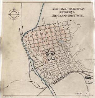 Billing, Hermann; Singen am Hohentwiel; Stadterweiterung - Stadterweiterungsplan