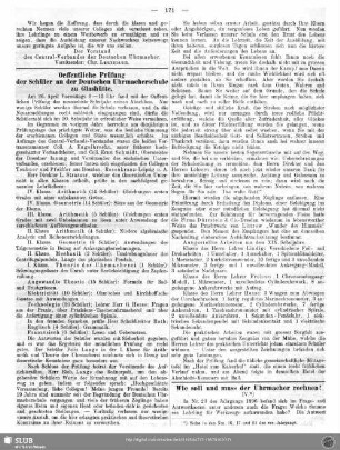 Wie soll und muss der Uhrmacher rechnen? (IV)