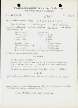 Hagenmayer, Karl
