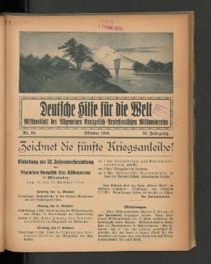 Nr. 10. Oktober 1916. 32. Jahrgang