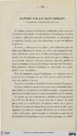 3: Rapport sur les bains romains : découverts à Mackwiller, en 1859