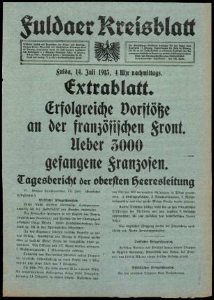Ausgabe vom Mittwoch, den 14. Juli 1915.