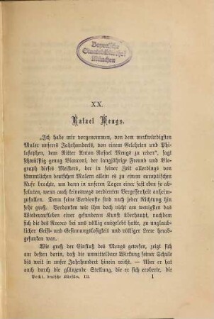 Deutsche Künstler des neunzehnten Jahrhunderts : Studien und Erinnerungen, 3