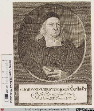 Bildnis Johann Christoph Gerstäcker