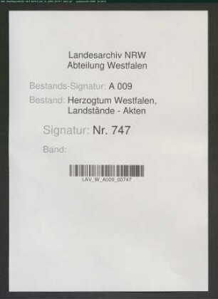 Vollmacht des Kurfürsten Joseph Clemens für die Landtagsdeputierten Graf Johann Friedrich von Manderscheidt-Blankenheim und Joseph Clemens Lapp (Abschrift)