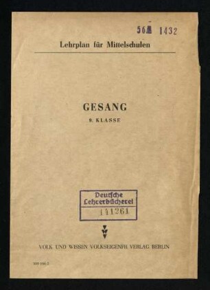 1955: Gesang : 9. Klasse