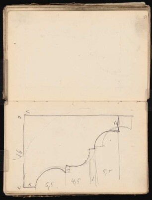 Skizzenbuch: Handskizzen von 1885: Gesims