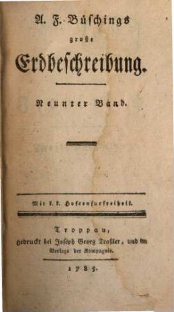 A. F. Büschings große Erdbeschreibung, 9. Frankreich ; Zweite Abtheilung