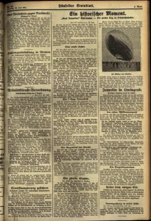 Zweite Ausgabe vom Dienstag, den 28. Juli 1931.
