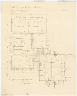 St. Elisabeth Kirche (mit Pfarrhaus), Bochum-Gerthe: Pfarrhaus, Erdgeschossgrundriss 1:50