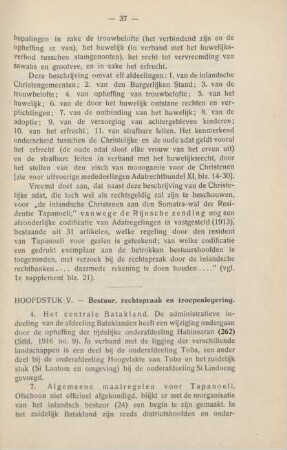 Hoofdstuk V. Bestuur, rechtspraak en troepenlegering