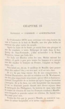 Chapitre III. Manille - Commerce - Administration