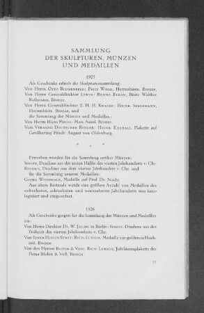 Sammlung der Skulpturen, Münzen und Medaillen
