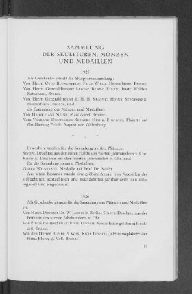 Sammlung der Skulpturen, Münzen und Medaillen