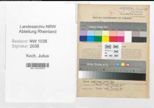Entnazifizierung Julius Koch , geb. 20.07.1910 (Kaufmann)