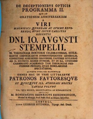 De deceptionibus opticis programma, Progr. II