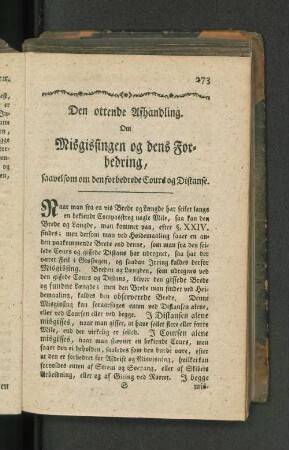 Den ottende Afhandling. Om Misgisfingen og dens Forbedring, saavelsom om den forbedrede Cours og Distanse.