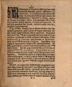 De ʿeryat nāšîm seu ornatu mulierum : locum Jesaiae difficilem cap. III, vers. 19 seqq.