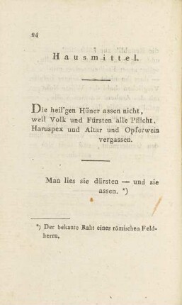 Hausmittel.
