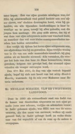 Mr. Nicolaas Schagen, vijf en twintigste landvoogd