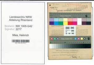 Entnazifizierung Heinrich Mies , geb. 04.08.1908 (Malermeister)