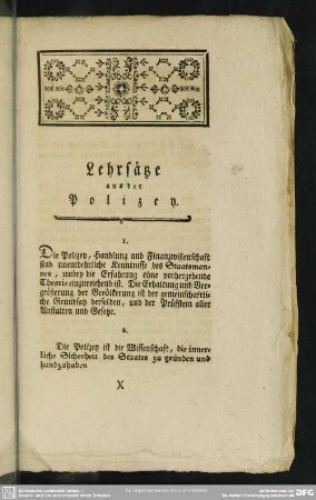 Lehrsätze aus der Polizey