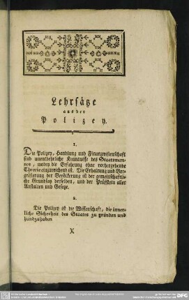 Lehrsätze aus der Polizey