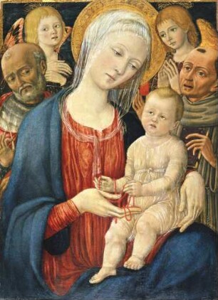 Maria mit dem Kind, den Heiligen Hieronymus, Antonius von Padua und zwei Engeln