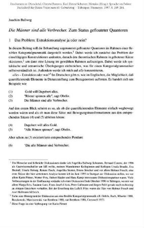 Die Männer sind alle Verbrecher. Zum Status gefloateter Quantoren