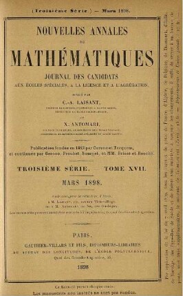 Troisième Série. Tome XVII. Mars 1898.