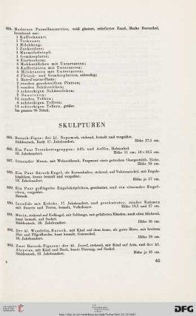 Skulpturen (Nr. 885-923)