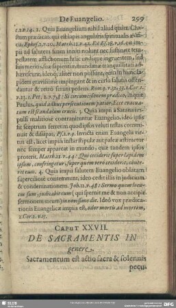 Caput XXVII. De Sacramentis In genere