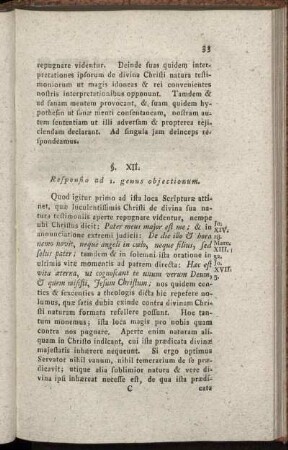 §. XII. Responsio ad 1. genus objectionum - §. XXII. Reassumtio totius argumenti & inde formata conclusio