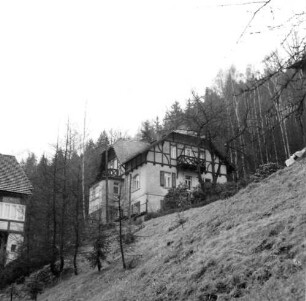 Bad Schandau, Niederweg 6. Villenartiges Wohnhaus (um 1906). Gartenansicht von Nordwesten