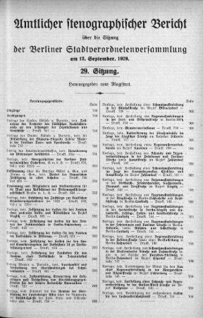 Sitzung 29, 12. September 1929