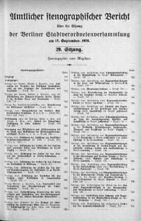 Sitzung 29, 12. September 1929