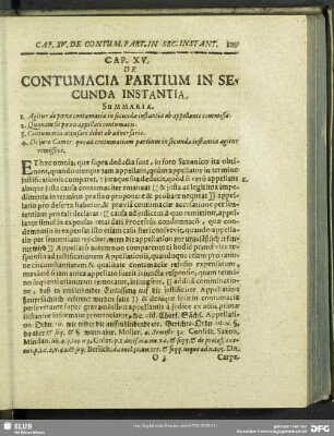 Cap. XV. De Contumacia Partium In Secunda Instantia