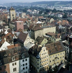 Regensburg. Blick von den Domtürmen auf die Innenstadt