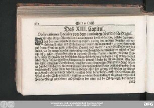 Das XIII. Capitul. Observationes speciales von dem caminiren über die 6te Regul.